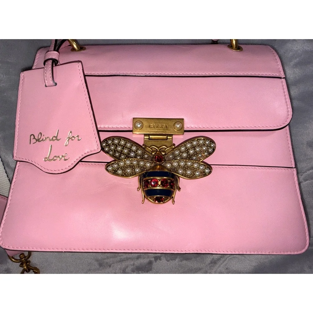 Gucci Queen Margaret Top Handle Crossbody Bag Pink Leather With COA - Picture 4 of 16